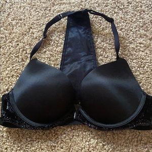 - Victoria Secret Front Clip Black Velvet Bra